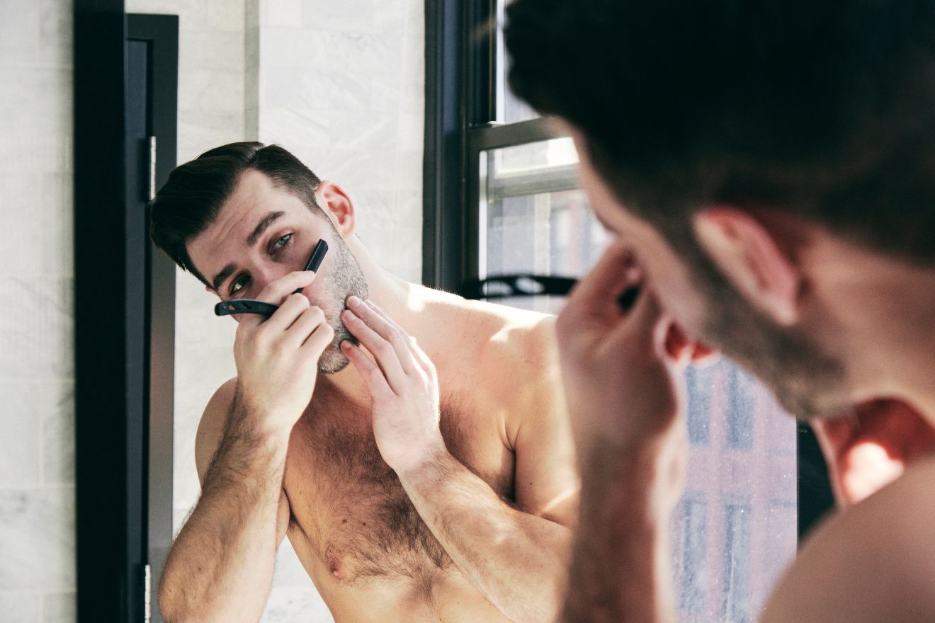 Man shaving